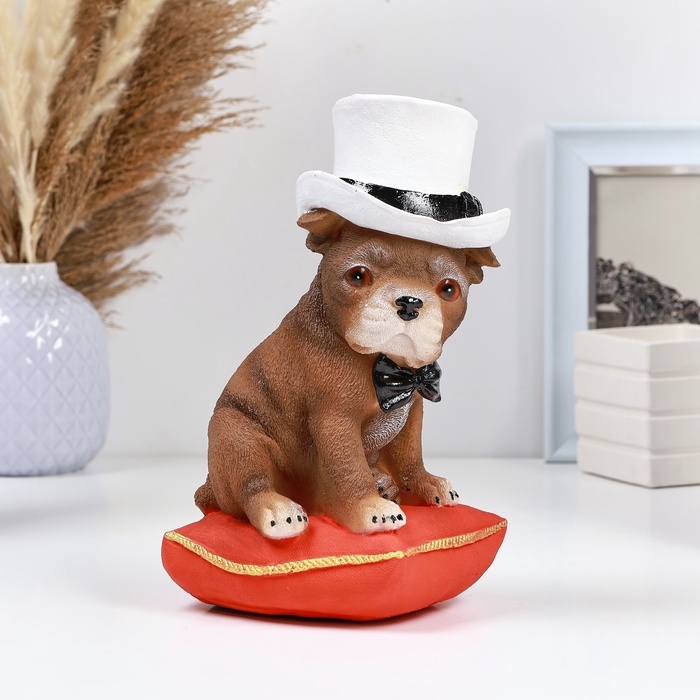 Копилка "Бульдог в шляпе" 14х13х25см, цветной