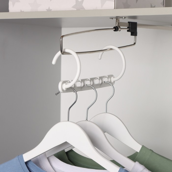 Вешалка органайзер трансформер, 24 см, 5 крючков, цвет белый Вешалка органайзер трансформер, 24 см, 5 крючков, цвет белый
