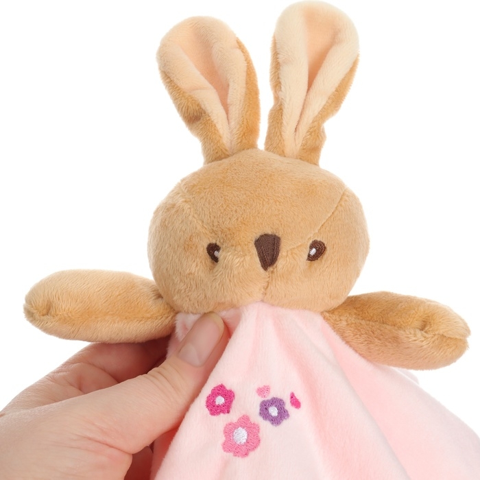 Комфортер - игрушка «Зайка», погремушка, прорезыватель, цвет розовый, Mum&Baby