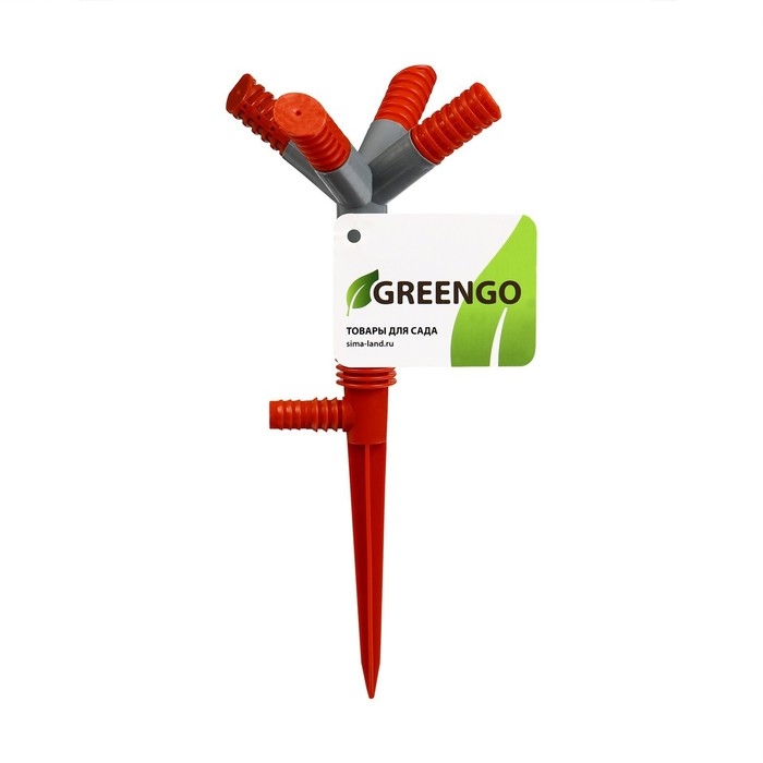 Распылитель 4−лепестковый, штуцер под шланги 1/2 Распылитель 4−лепестковый, штуцер под шланги 1/2" (12 мм) − 3/4" (19 мм), пика, ABS-пластик, Greengo