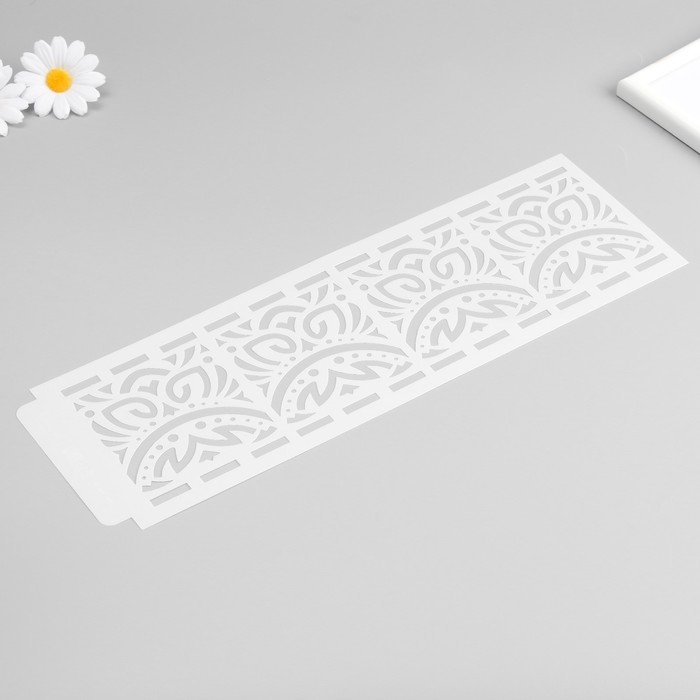 Трафарет бордюрный пластик Трафарет бордюрный пластик "Геометрический орнамент" 40х12 см