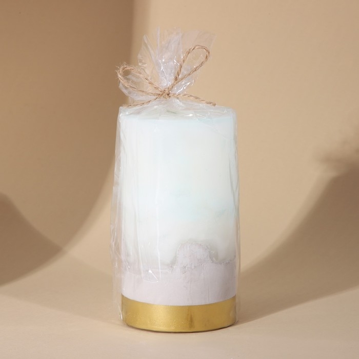 Свеча интерьерная белая с бетоном и золотом, 13 х 7 см Свеча интерьерная белая с бетоном и золотом, 13 х 7 см
