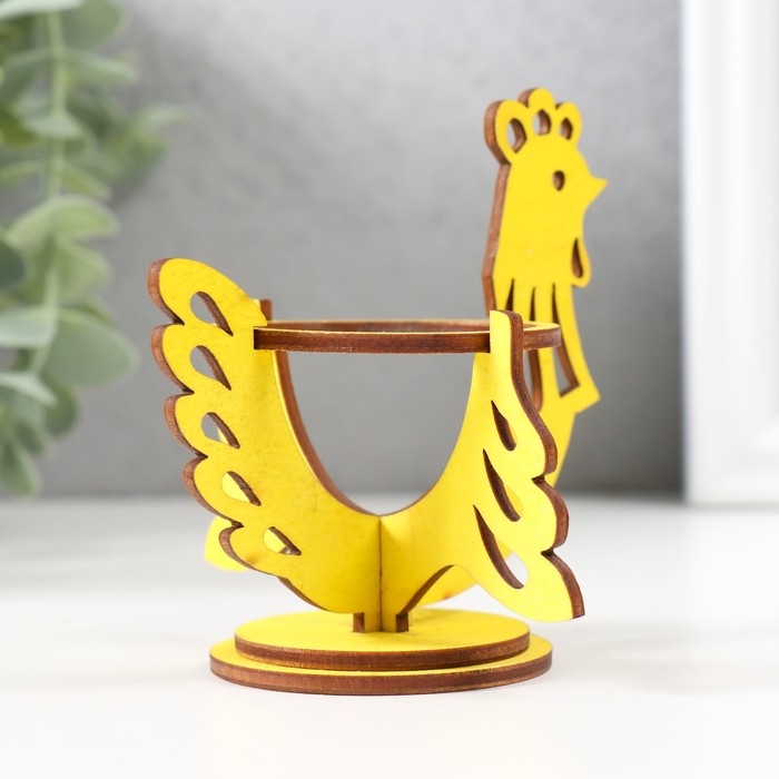 Подставка Пасхальная Подставка Пасхальная "Курочка" 9,5х8,5х8,3 см (набор 5 деталей) жёлтый