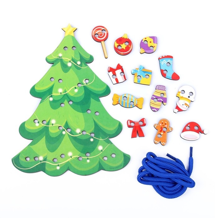 Новогодняя игрушка. Шнуровка «Новый год! Нарядная ёлочка» Новогодняя игрушка. Шнуровка «Новый год! Нарядная ёлочка»