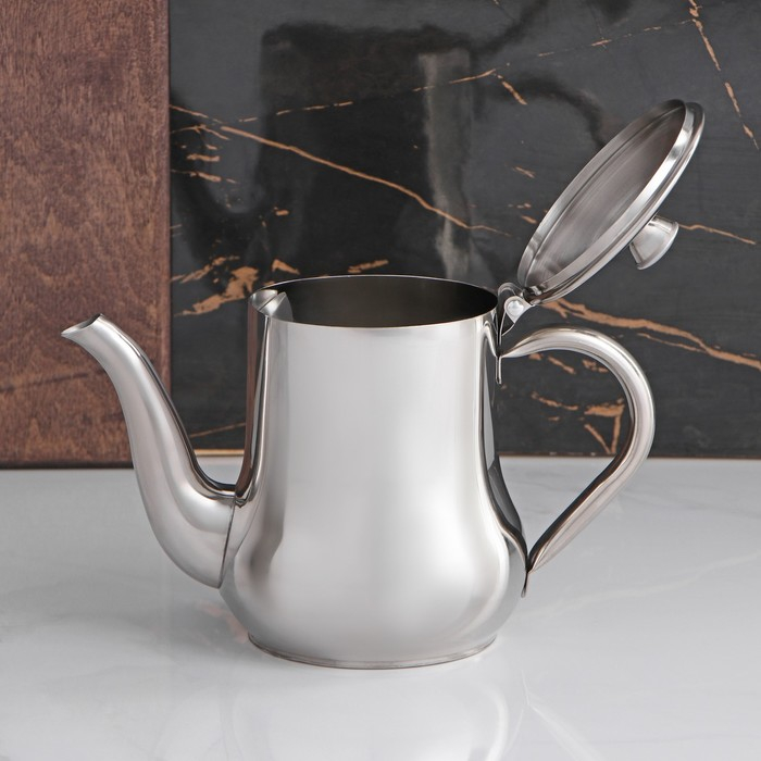 Чайник заварочный из нержавеющей стали «Султан», 0,9 л, 201 сталь, цвет хромированный Чайник заварочный из нержавеющей стали «Султан», 0,9 л, 201 сталь, цвет хромированный