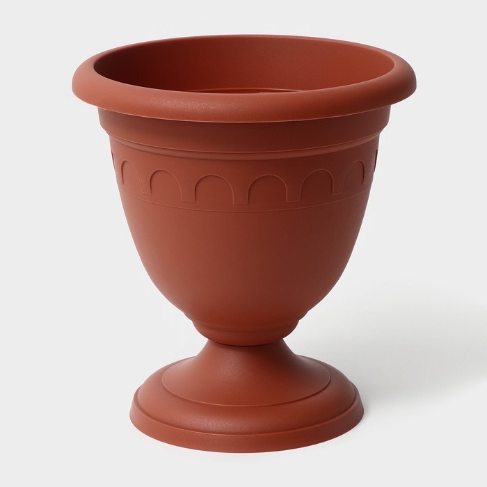 Кашпо уличное на ножке высокий «Колывань», 5,6 л, цвет терракотовый Кашпо уличное на ножке высокий «Колывань», 5,6 л, цвет терракотовый