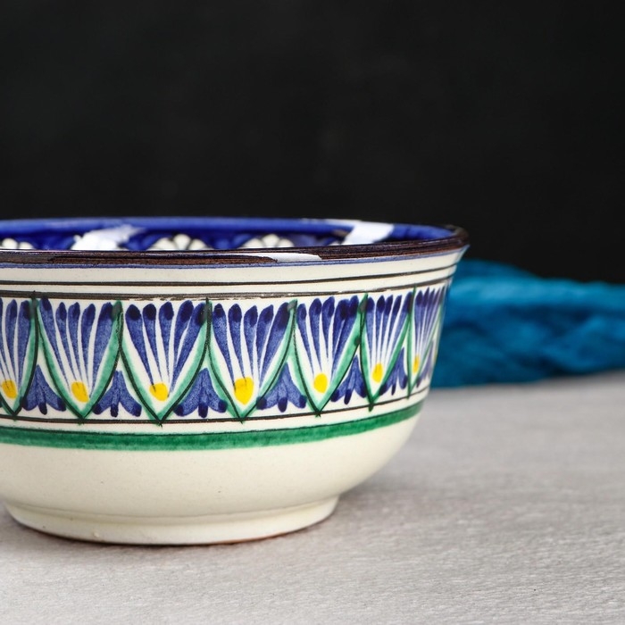 Коса Риштанская Керамика  Коса Риштанская Керамика "Узоры" 14,5 см, малая, синяя