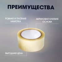 Лента клейкая ТУНДРА, ПВХ, хоккейная, прозрачная, 180 мкм, 25 мм х 25 м