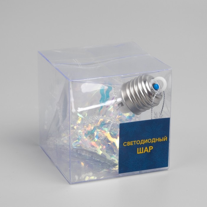 Ёлочный шар «Морозный кристалл», батарейки, 1 LED, свечение тёплое белое Ёлочный шар «Морозный кристалл», батарейки, 1 LED, свечение тёплое белое