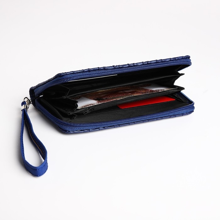 Кошелёк женский на молнии, цвет синий Кошелёк женский на молнии, цвет синий