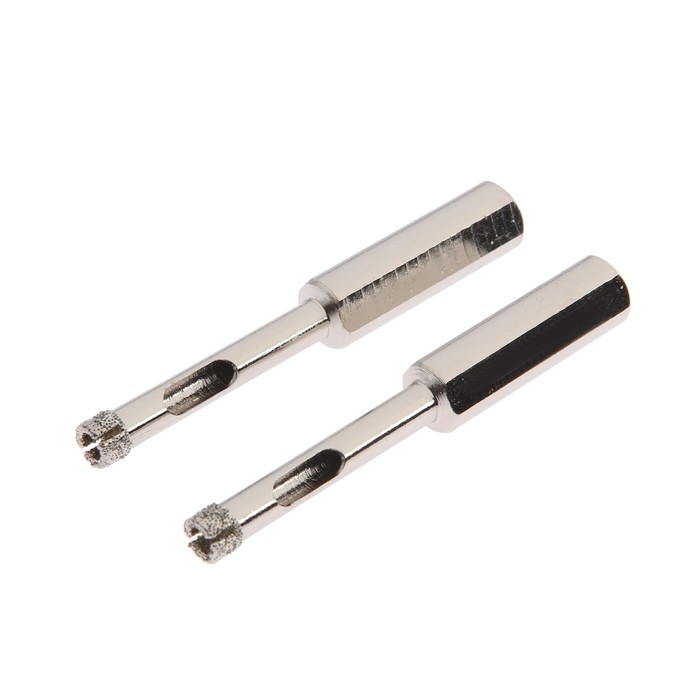 Сверло алмазное по стеклу и керамике ТУНДРА, трехгранный хвостовик, 6 х 65 мм, 2 шт. Сверло алмазное по стеклу и керамике ТУНДРА, трехгранный хвостовик, 6 х 65 мм, 2 шт.
