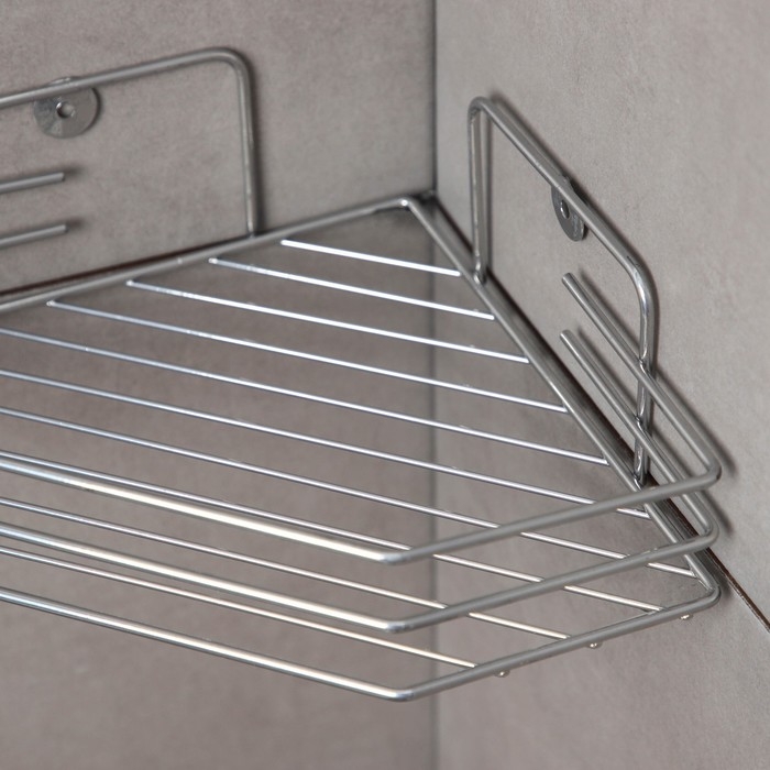 Полка для ванной угловая, 20,5×20,5×6,5 см, цвет хром Полка для ванной угловая, 20,5×20,5×6,5 см, цвет хром