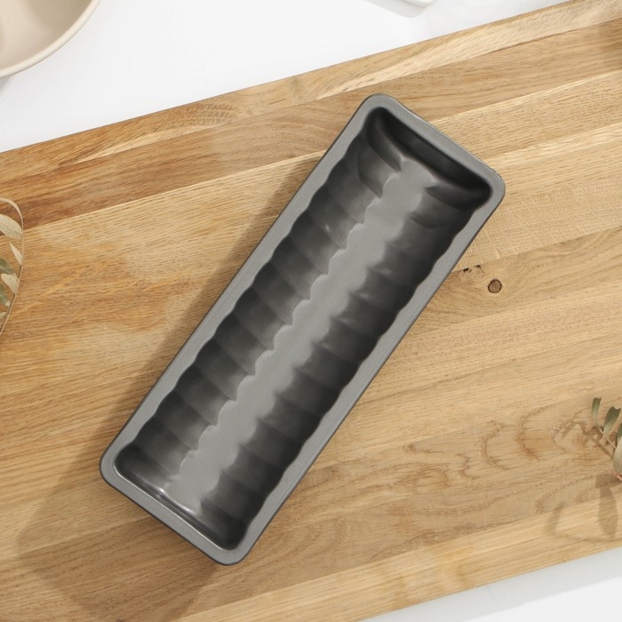 Форма для выпечки &laquo;Жаклин. Рулет&raquo;, 26&times;9&times;3,5 см, антипригарное покрытие, цвет чёрный