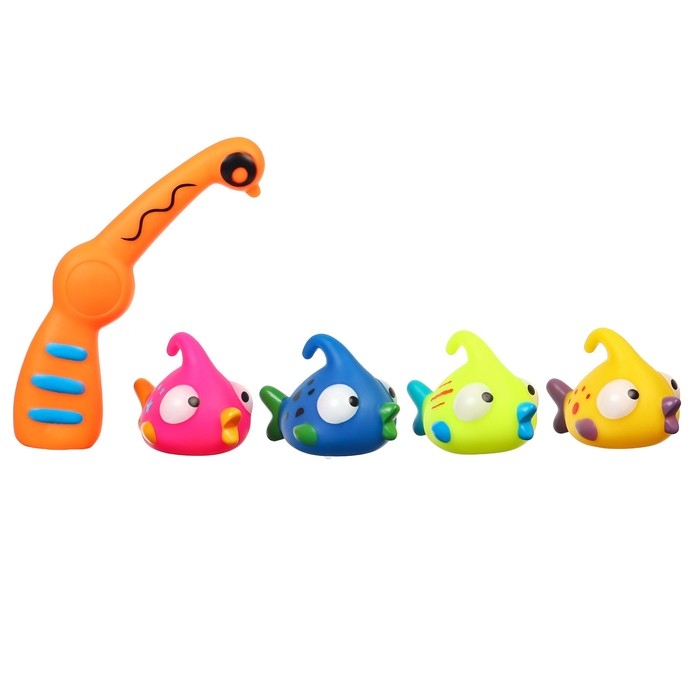 Набор резиновых игрушек для ванны «Поймай рыбку», 5 шт, с пищалкой, Крошка Я