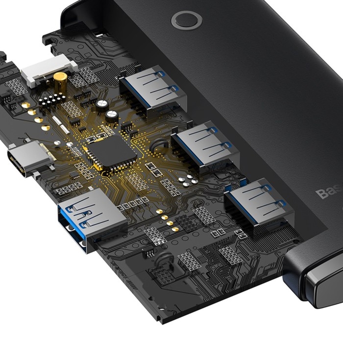 Адаптер-разветвитель (HUB) Baseus, Type-C - 4хUSB 3.0, 0.25 см, чёрный Адаптер-разветвитель (HUB) Baseus, Type-C - 4хUSB 3.0, 0.25 см, чёрный