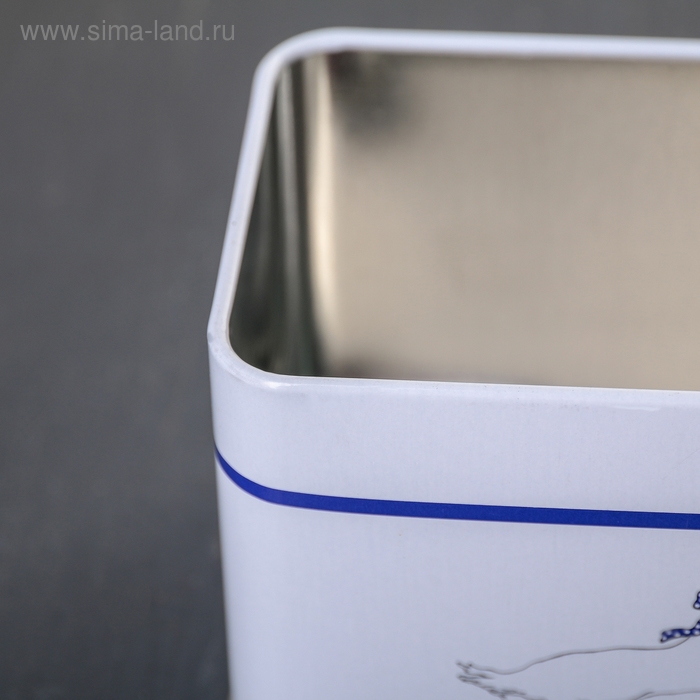 Банка для сыпучих продуктов «Гуси», 400 мл, прямоугольная, цвет белый