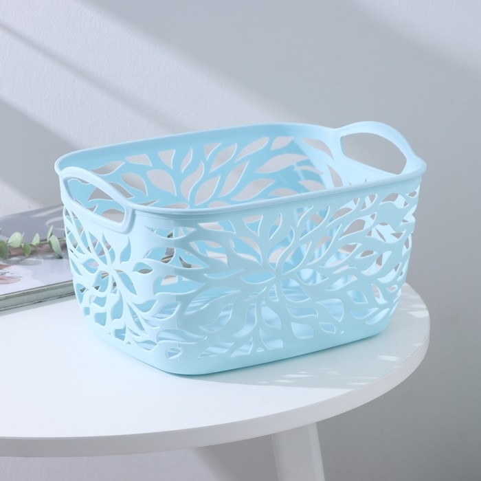 Корзина для хранения «Листья», пластик, 29,5×21,5×16 см, цвет МИКС Корзина для хранения «Листья», пластик, 29,5×21,5×16 см, цвет МИКС