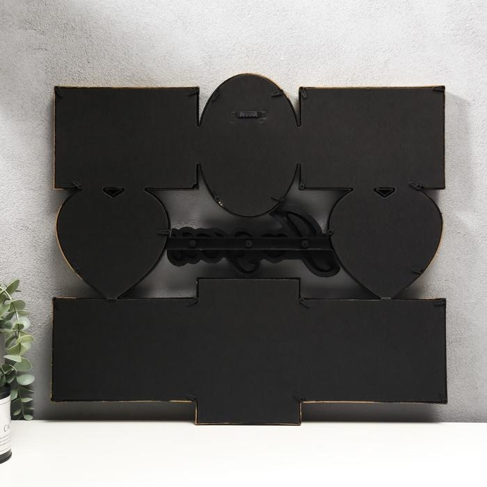 Фоторамка пластик на 8 фото 12х12, 10х15 см  Фоторамка пластик на 8 фото 12х12, 10х15 см "Я люблю тебя" золото 43х43 см