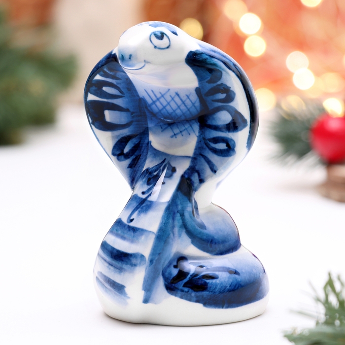 Сувенир Сувенир "Кобра большая", гжель, 10см