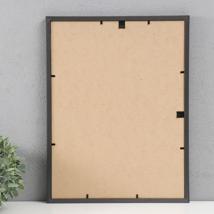 Фоторамка пластик Фоторамка пластик "МИРАМ" 30х40 см, 641877-33, чёрный с серебром (пластиковый экран)