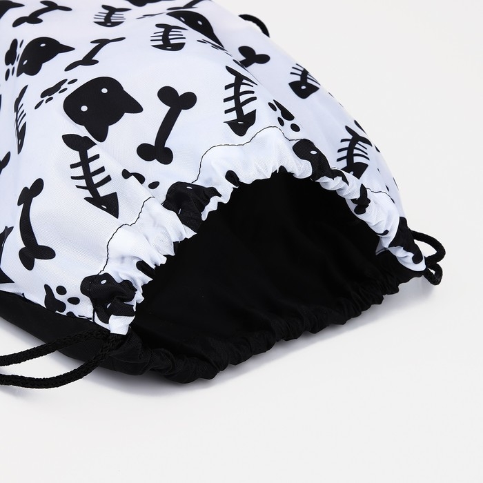 Мешок для обуви на шнурке, цвет белый/чёрный Мешок для обуви на шнурке, цвет белый/чёрный