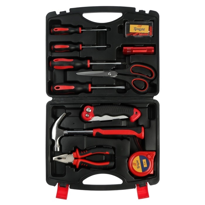 Набор инструментов в кейсе ТУНДРА Набор инструментов в кейсе ТУНДРА "23 ФЕВРАЛЯ", в подарочной упаковке, 11 предметов