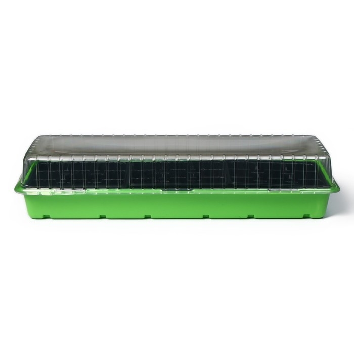 Мини-парник для рассады, 57 × 18 × 12 см, 3 вставки, 27 ячеек, Greengo