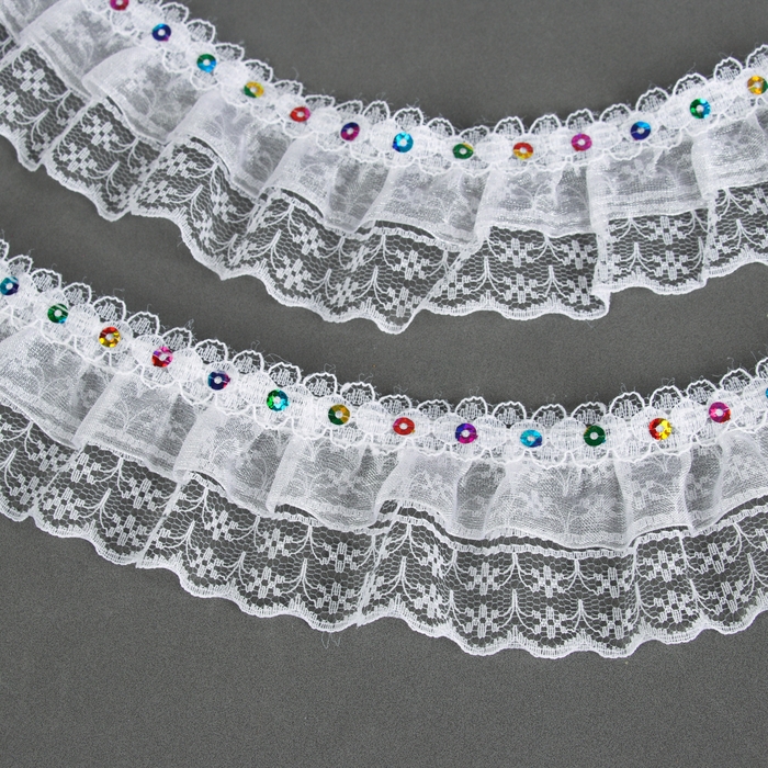 Тесьма белая кружевная, 4,5 см, в рулоне 10 м Тесьма белая кружевная, 4,5 см, в рулоне 10 м