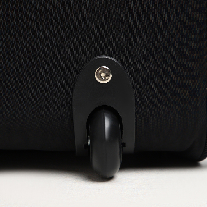 Сумка дорожная на колёсах, отдел на молнии, отдел для обуви, 3 наружных кармана, длинный ремень, цвет чёрный/хаки Сумка дорожная на колёсах, отдел на молнии, отдел для обуви, 3 наружных кармана, длинный ремень, цвет чёрный/хаки