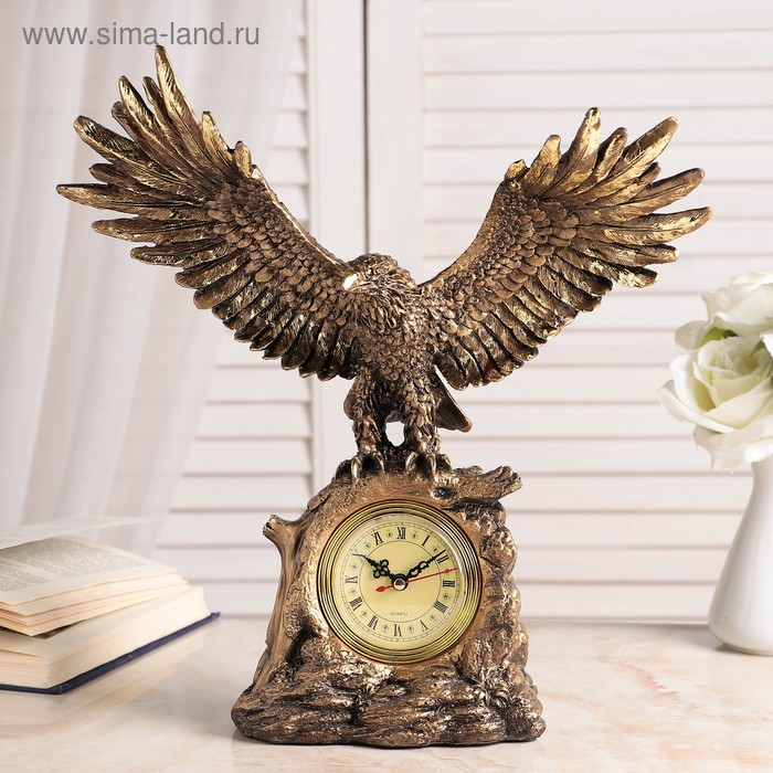 Часы настольные интерьерные каминные Часы настольные интерьерные каминные "Орел расправил крылья", h-35 см