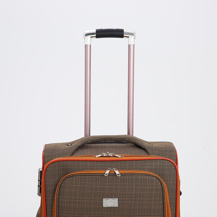 Чемодан средний 52 л (M), отдел на молнии, с расширением, кодовый замок, с расширением, цвет коричневый Чемодан средний 52 л (M), отдел на молнии, с расширением, кодовый замок, с расширением, цвет коричневый