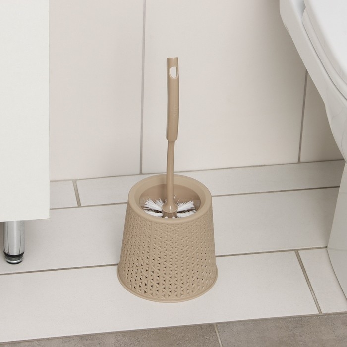 Ёршик для унитаза с подставкой Svip «Практик. Ротанг», 14×14×40 см, цвет МИКС Ёршик для унитаза с подставкой Svip «Практик. Ротанг», 14×14×40 см, цвет МИКС