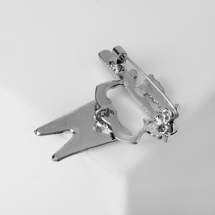 Брошь «Зуб» со щёткой, цвет чёрно-белый в серебре Брошь «Зуб» со щёткой, цвет чёрно-белый в серебре