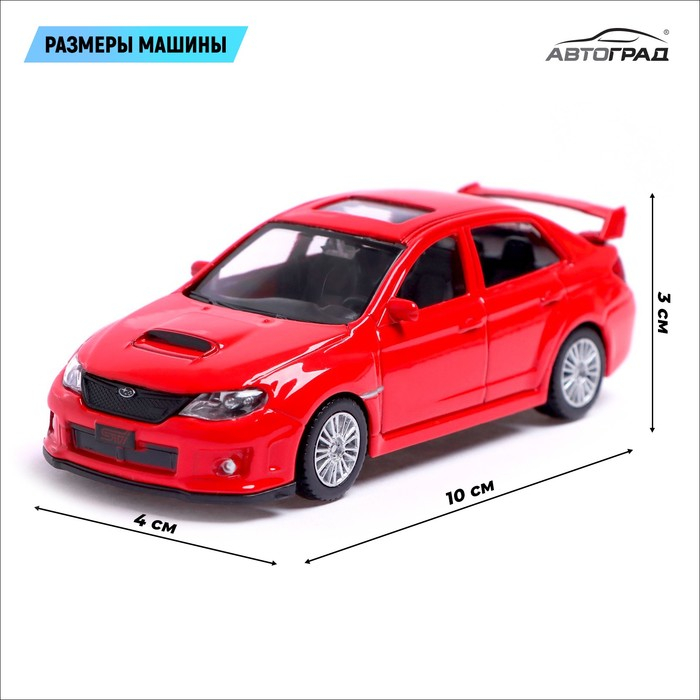 Машина металлическая SUBARU WRX STI, 1:43, цвет красный