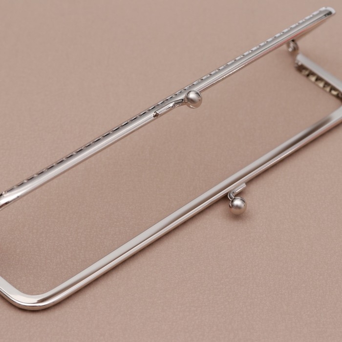 Фермуар пришивной «Прямоугольник», 20 см, цвет серебряный Фермуар пришивной «Прямоугольник», 20 см, цвет серебряный