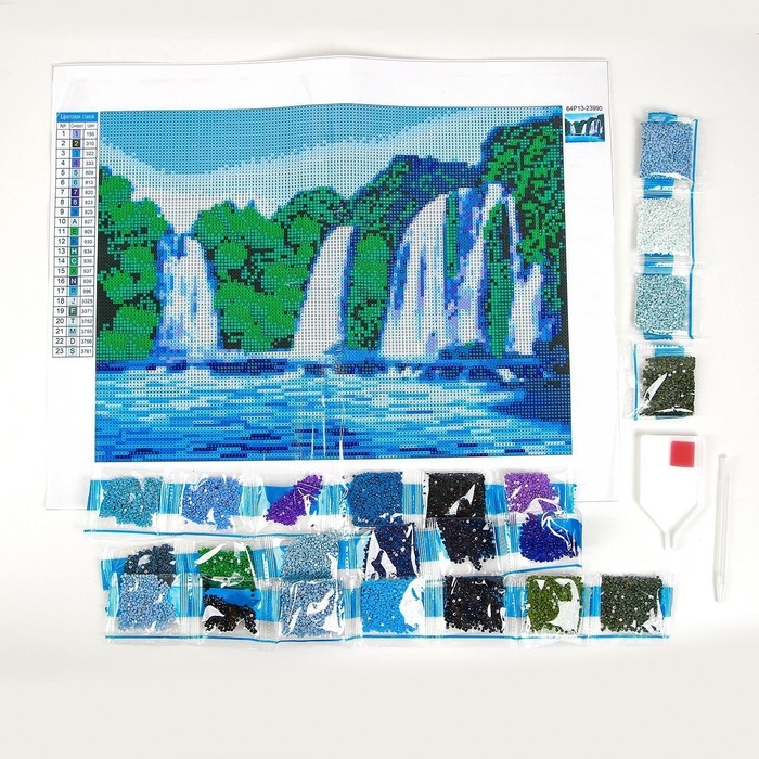 Алмазная мозаика с полным заполнением на холсте «Водопад», 30 х 40 см Алмазная мозаика с полным заполнением на холсте «Водопад», 30 х 40 см