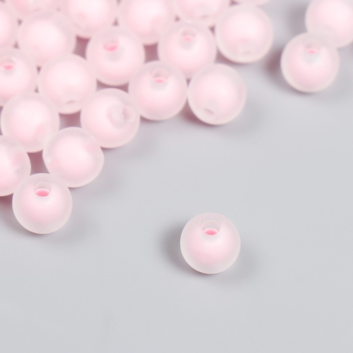 Бусины пластик Бусины пластик "Розовые" матовые 20 гр d=0,8 см