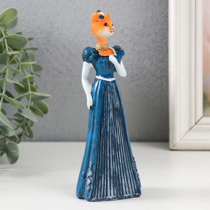 Сувенир полистоун Сувенир полистоун "Леди кошка в синем платье"