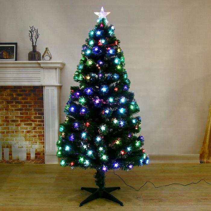 Ёлка фиброоптическая  Ёлка фиброоптическая "Звезда" 150 см d нижнего яруса 76 см 170 веток