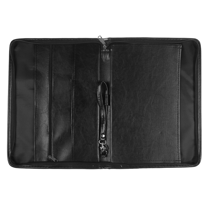 Пaпка деловая, искусственная кожа, для бумаг, 360 х 260 х 30 мм, 6Д041 Пaпка деловая, искусственная кожа, для бумаг, 360 х 260 х 30 мм, 6Д041 "Люкс", чёрная (ручка-петля)