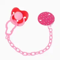 Соска - пустышка латексная ортодонтическая &laquo;Мур-мур&raquo;, от 0 мес., с держателем, розовая