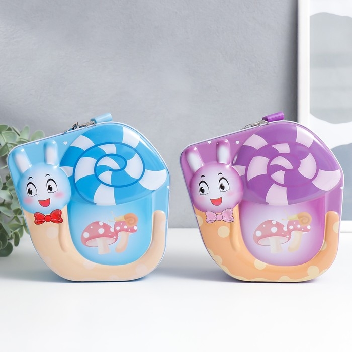 Копилка металл с замочком Копилка металл с замочком "Улиточка" МИКС 16,3х8,2х16,1 см