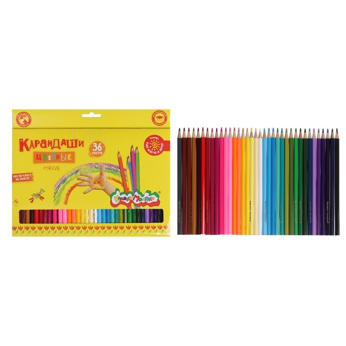Карандаши 36 цветов Карандаши 36 цветов "Каляка-Маляка", шестигранные