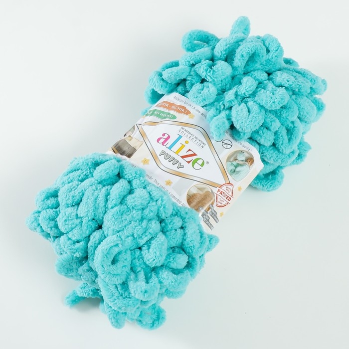 Пряжа Пряжа "Puffy" 100 % микрополиэстер 9м/100г (490 морская волна)