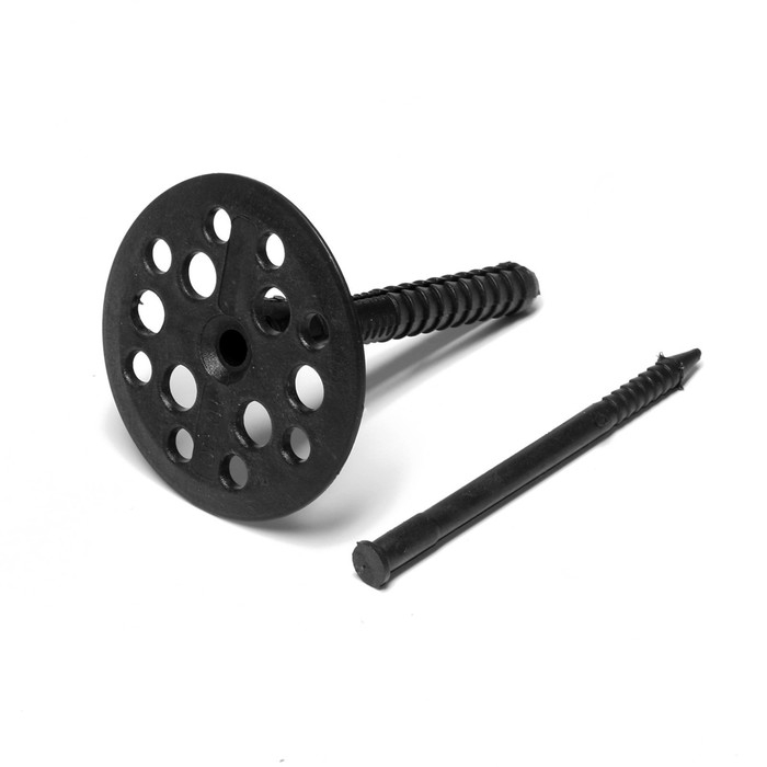 Дюбель ТУНДРА, для утеплителя, с пластиковым гвоздем, 10x80 мм, черный, 50 шт