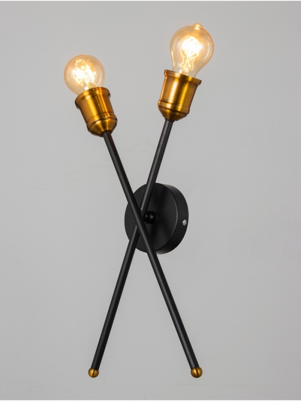 Бра Бра "Факел" 2х40Вт Е27 черный/бронза 7,5х18х41,5см