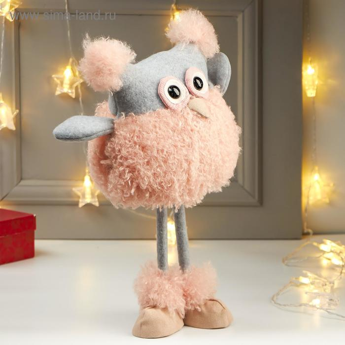 Кукла интерьерная Кукла интерьерная "Совушка в розовой кудрявой шубке" 42х15х19 см