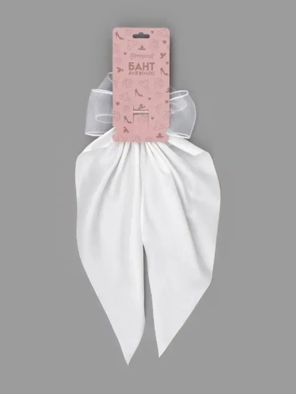 Бант для волос на заколке с лентами, белый, Принцессы Дисней