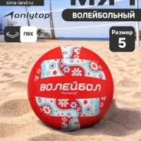 Волейбольный мяч ONLYTOP, машинная сшивка, 18 панелей, р. 5, PVC