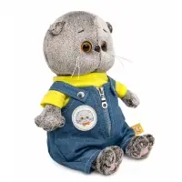 Мягкая игрушка "Кот Басик baby в комбинезоне "Деним", 20 см BB-161 Мягкая игрушка "Кот Басик baby в комбинезоне "Деним", 20 см BB-161